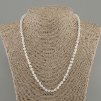 Adularia Bead Necklace faceted cube, 4x4mm diameter, length 50cm +- with clasp