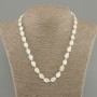 Necklace made of mother-of-pearl leaf shapes, diameter 12×8mm ±, length 45cm ± with clasp