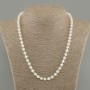 Mother-of-P pearl Necklace Bead Smooth Round 6mm, 50cm long, with clasp