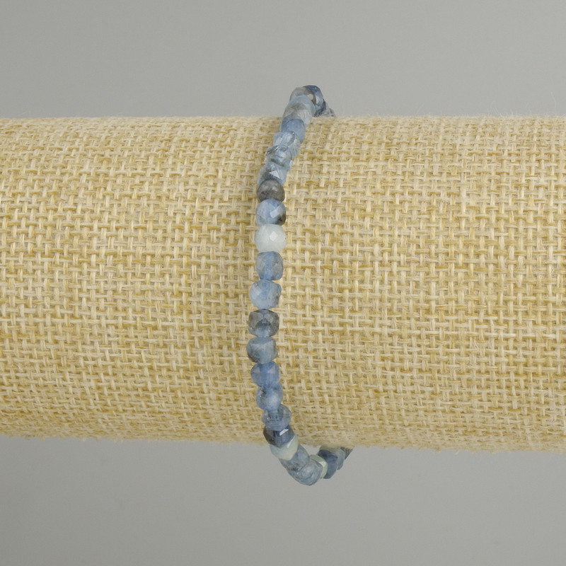 Bracelet Chrysocolla (Chrysocolla) Faceted Cube, 4x4mm diameter, length 18cm, stretch