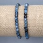 Bracelet Chrysocolla (Chrysocolla) Faceted Cube, 4x4mm diameter, length 18cm, stretch