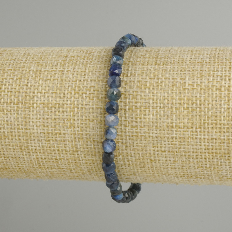Bracelet Kuninite Faceted Cube, 5x5mm diameter, 18cm length, stretch