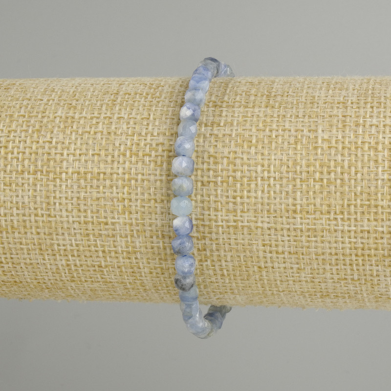  bracelet Kianite faceted cube, diameter 4.5×4.5mm, length 18cm±, stretch