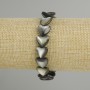Bracelet Mother-of-Pearl Heart, diameter 12mm±, length 18cm± stretch