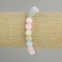 Morganite Bracelet smooth beads, diameter 8.5mm±, length 18cm± stretch