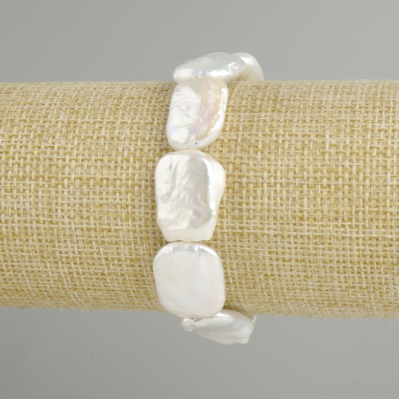 Bracelet Baroque Pearls, diameter 18-21×13, 5-16mm±, length 18cm±, stretch