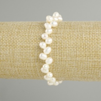 Bracelet Freshwater Pearls, diameter 6-7×5mm ±, length 18cm ±, stretch