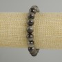 Bracelet of Gray Tiger's Eye, smooth beads, 10mm diameter ±, length 18cm ±, stretch