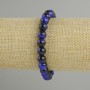 Blue Tiger’s Eye Bracelet, smooth round beads 8mm dia., stretch 18cm adjustable