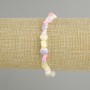 Bracelet, Mother-of-P Pearlized Beads, round 6-7×5-6mm, length 18cm, Elastic