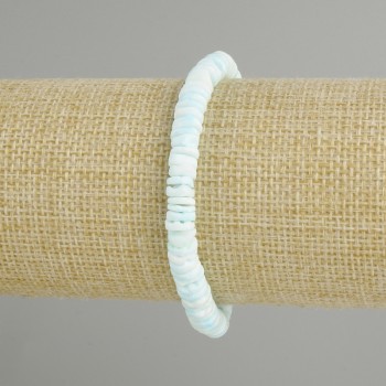 Bracelet made from unrefined shell Scarabka rondelle, diameter 6x1.5-2mm, length 18cm, stretch