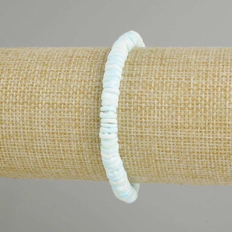 Bracelet made from unrefined shell Scarabka rondelle, diameter 6x1.5-2mm, length 18cm, stretch