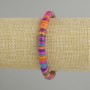 Bracelet with Cowrie Shell Scarface Rondelle, diameter 6x1.5-2mm, length 18cm± stretch