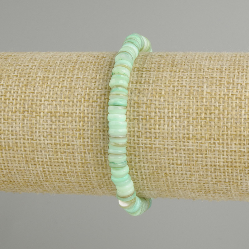Bracelet with Sea Shells Scarface (Skaftar) Rondel, diameter 6x1.5mm+, length 18cm± stretch