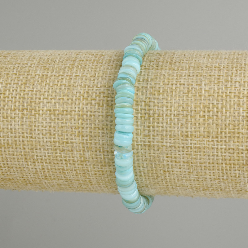 Bracelet with scallop shell Scarface rondel, diameter 6×2mm, length 18cm, stretch