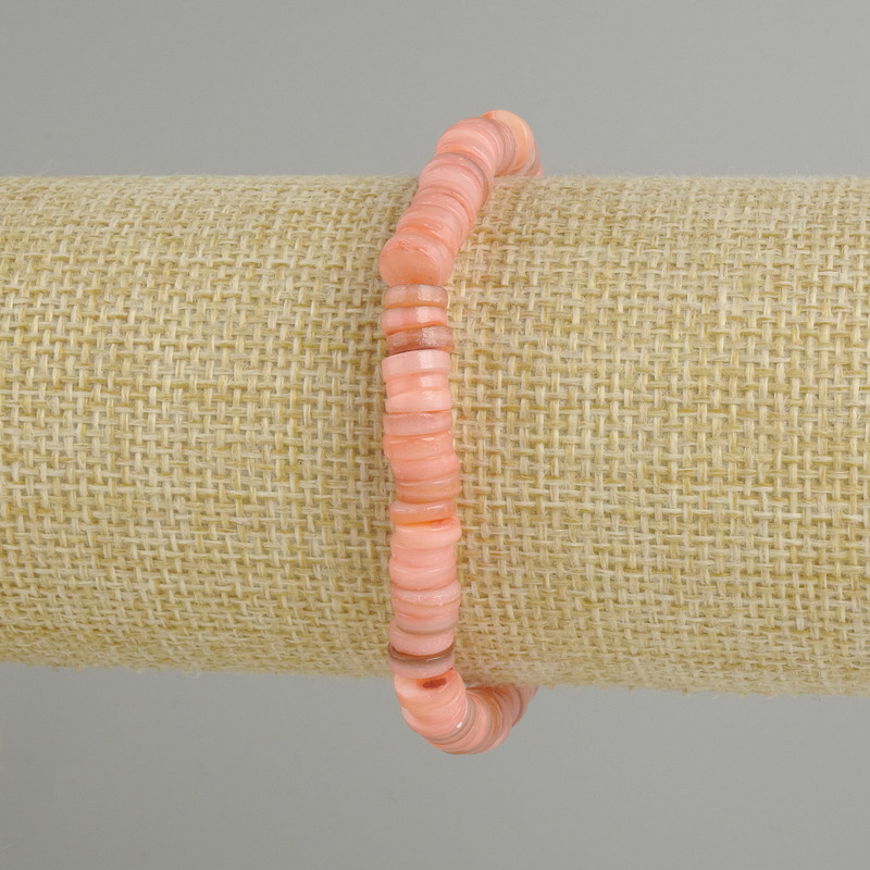 Bracelet with seashell Scarfarca rondelle, diameter 6x2mm ±, length 18cm ± stretch