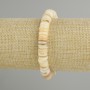 Bracelet with scallop shell Skarfarka rondel, diameter 9x2mm+-, length 18cm+-, stretch
