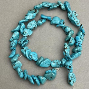 Turquoise Apatite faceted beads 14-16×9-11 mm, length 40 cm on fishing line