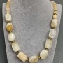 Citrine Faceted Bead Necklace 21-24×14-16 mm +- cube 8 mm +-, length 58 cm +-, with clasp
