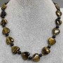 Necklace Tiger's Eye Heart 15mm+- Aventurine 'Night of Cairo' Bead 6mm+-, length 45cm+- with clasp