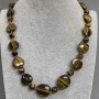 Tiger's Eye Necklace Heart Oval 16mm+/- Bead 8.5mm+-, Length 45cm+/- with Clasp