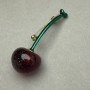 Brooch pendant 'Cherries' in golden enamel finish 42x61mm+