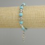Bracelet Turquoise smooth beads 8mm, length 18cm with inserts and cross pendant