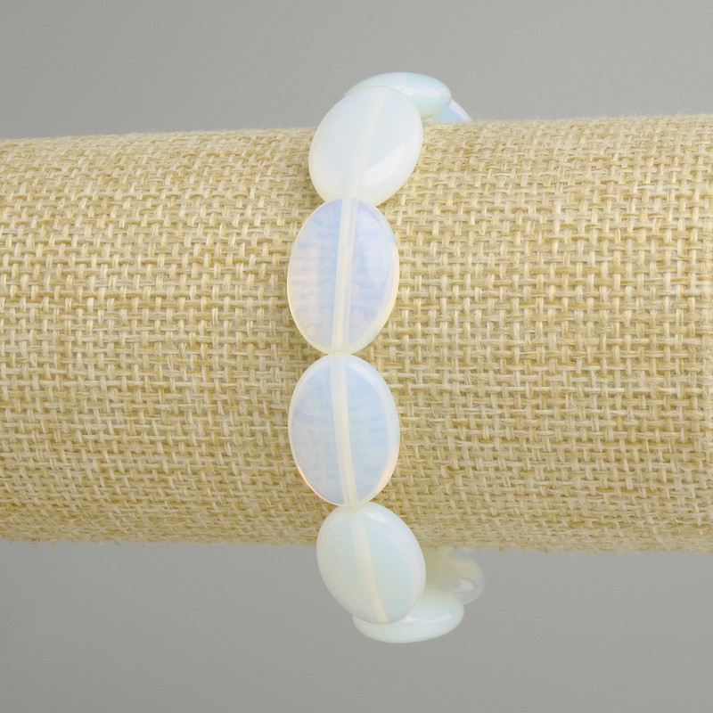 Bracelet Moonstone Opalite, diameter 18x13mm+-, length 18cm+- stretch