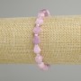 Kunzite Bead Bracelet, Faceted Diamond Shapes, 8x7mm±, 3mm± Beads, 18cm± Stretch