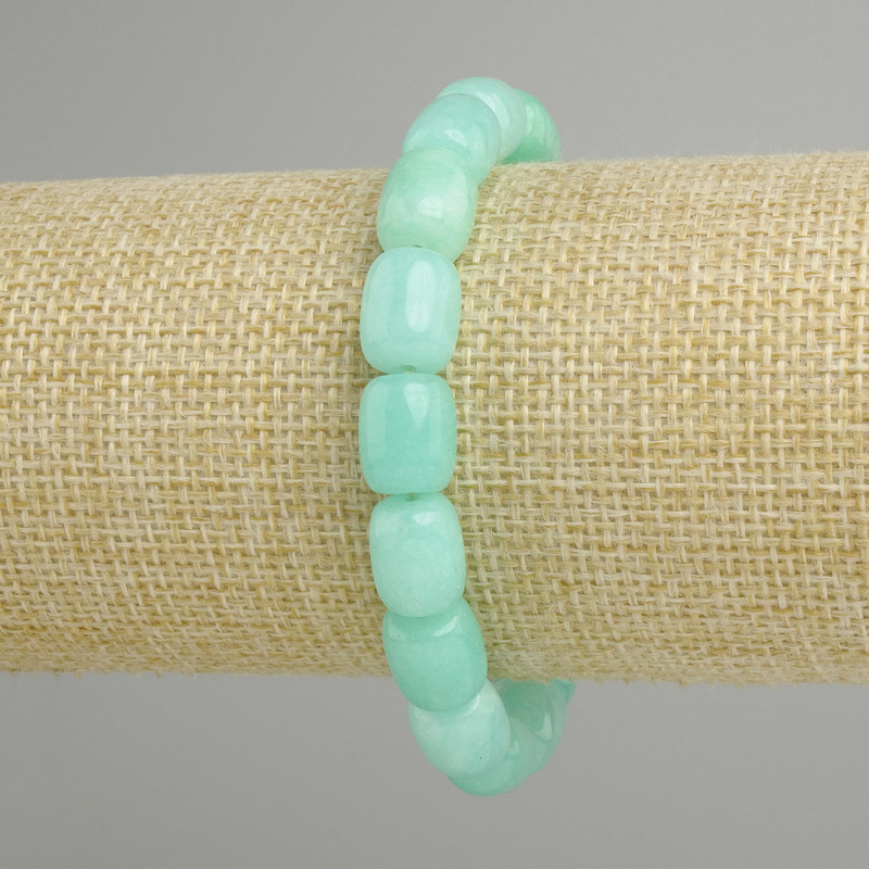 Amazonite Barrel Bracelet, 11×9mm, stretch length 18cm