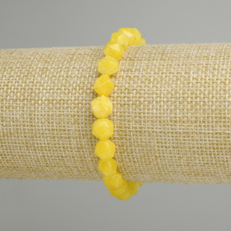 Citrine Bracelet Faceted, 8x7mm, stretchy 18cm