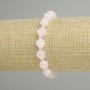 Bracelet Pink Quartz Faceted Diamond-Shaped Beads, 8x7mm+-, 3mm+beads, 18cm+- length