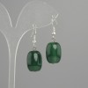 Earrings Chrysoprase Barley 18x13 mm, length 37 mm, silver metal