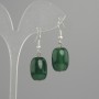 Earrings Chrysoprase Barley 18x13 mm, length 37 mm, silver metal