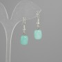 Amazonite Barrel Earrings 11x9mm ±, length about 30mm ±, silver metal