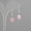 Earrings Pink Quartz Barilo 11×9mm±, length 30mm±, silver-coloured metal