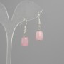 Earrings Pink Quartz Barilo 11×9mm±, length 30mm±, silver-coloured metal