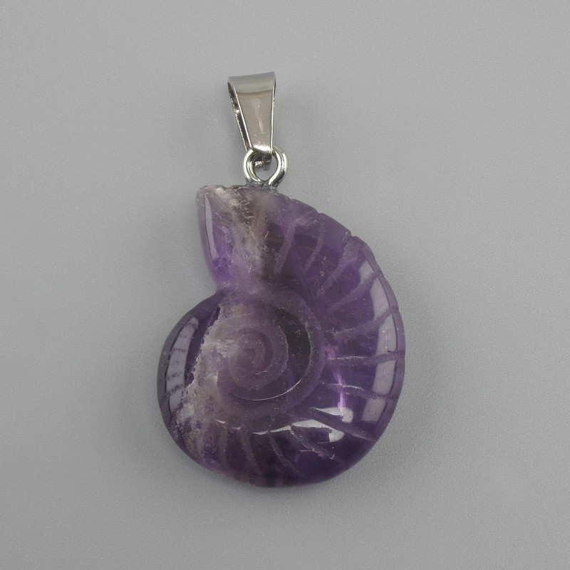 Shell Snail Amethyst Pendant 20x27x35mm+