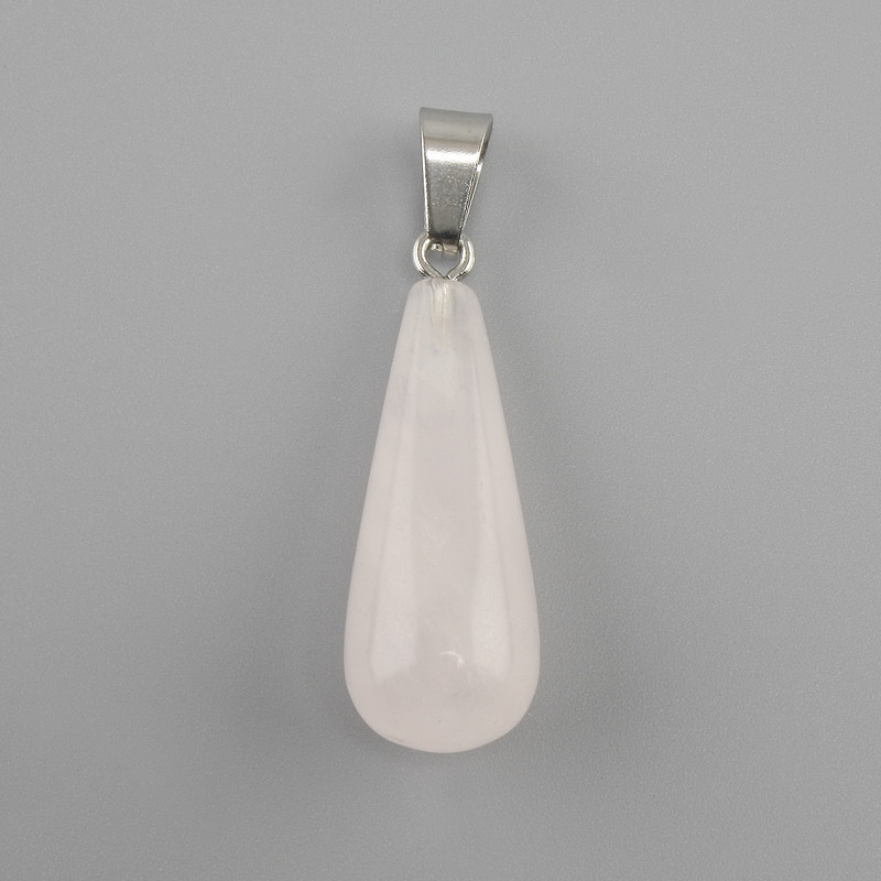 Drop Pendant Pink Quartz 10x26x36mm+