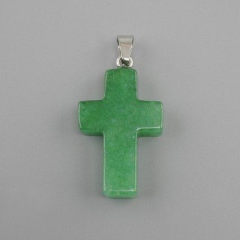 Cross Pendant Chrysoprase 18x26x34mm+
