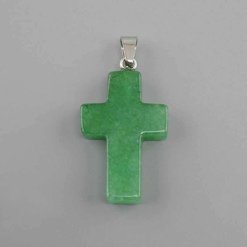 Cross Pendant Chrysoprase 18x26x34mm+