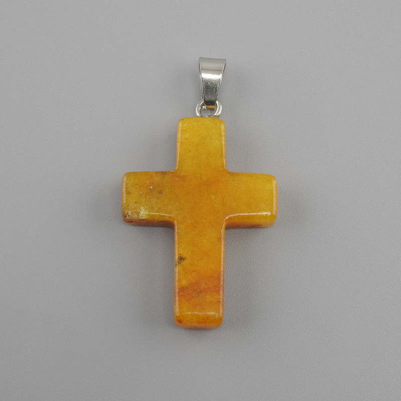Cross Pendant Citrine 18x26x34mm+