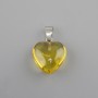 Heart-shaped Pendant with Colored Glass 16×16×25mm+