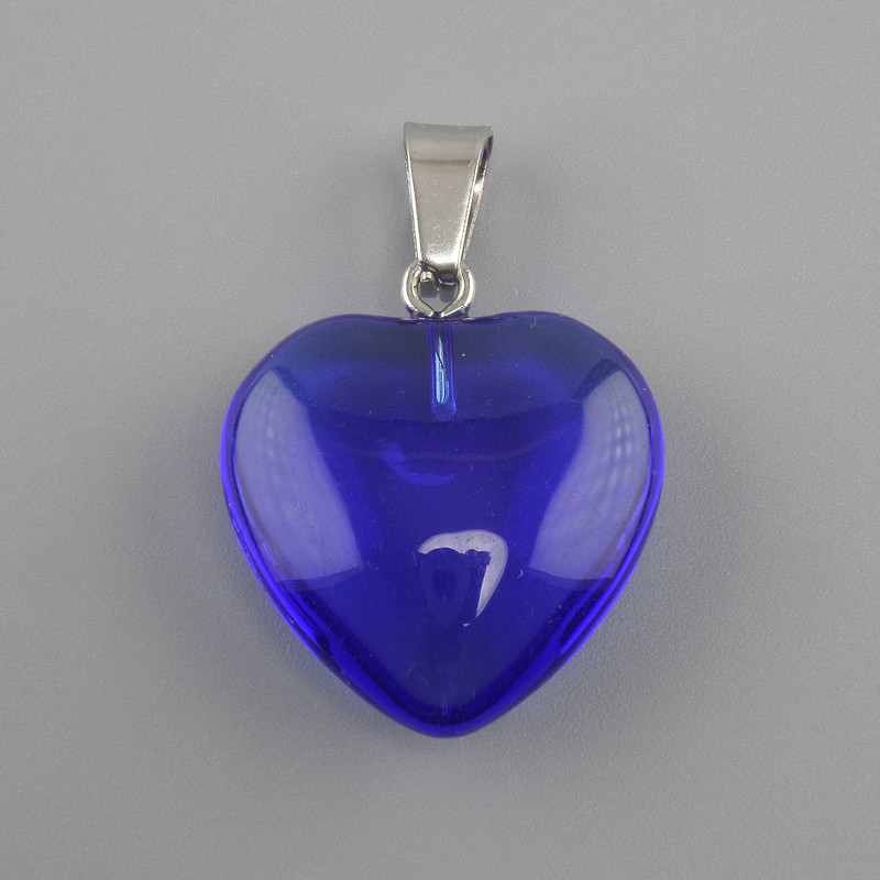 Pendant Heart of Tone-Tinted Glass 20x20x6x30mm+