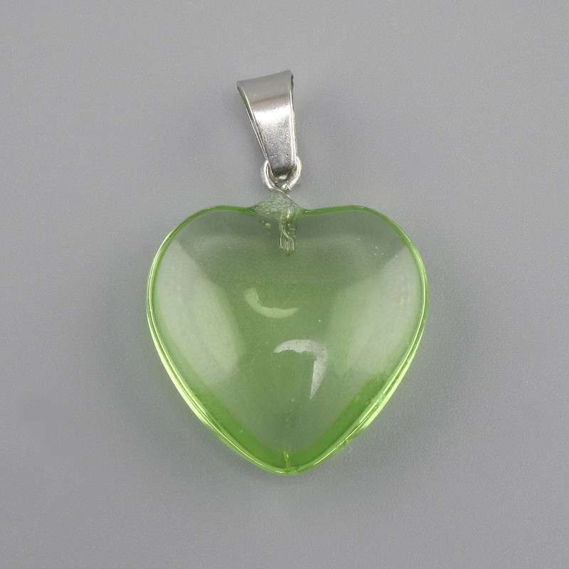 Pendant Heart Tone glass 20x20x6x30mm+