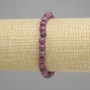 Bracelet Ruby Faceted Bead, 6mm diameter, 18cm length, stretchy