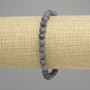Sapphire Bead Faceted Round Bracelet, 6mm diameter ±, length 18cm ± stretch