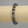 Labradorite Bead Bracelet Cubic Cut, 8-9 mm diameter ±, 3 mm+ beads, 18 cm length ±, stretch