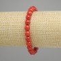 Bracelet Coral smooth bead, diameter 7mm±, length 18cm ± stretch