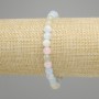 Morganite Bracelet smooth beads, 6.5mm diameter, 18cm length, stretchy